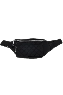 Marsupio nero trapuntato con tasche zip Indigeno metropolitano 8200-A
