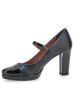 Mary Jane nere con punta tonda, cinturino e plateau Pittarello class 2567