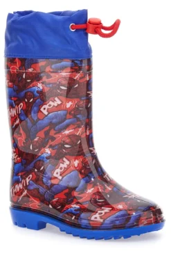 Mehrfarbige Gummistiefel mit Spiderman-Aufdruck und Spiderman-Kordelzug R1310587S02