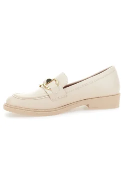 Mocassini Beige con Morsetto Oro Talemi 2401