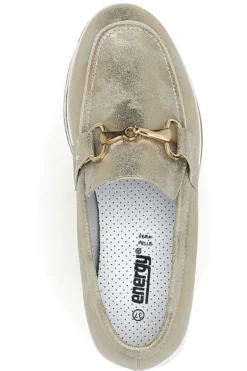 Mocassini Beige Con Morsetto Oro e Platform Energy 42