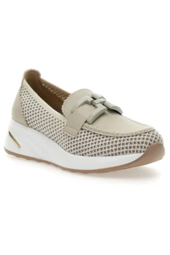 Mocassini Beige con Tomaia Traforata MIO TEMPO H82232LF14