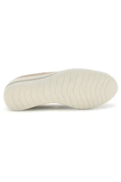 Mocassini beige traforati con zeppa Mio tempo MINA3173