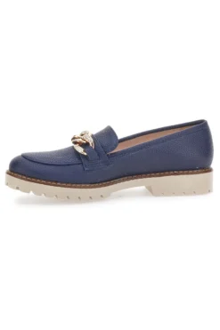 Mocassini Blu con Catenella Pittarello Glam 3640