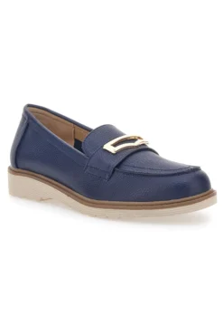 Mocassini Blu Con Morsetto Dorato Le Havre Paris 3202122