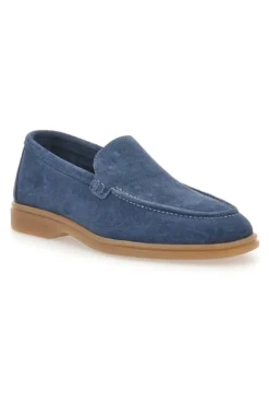Mocassini Blu con Tomaia in Suede Vera Pelle PTR 2070