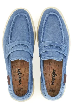 Mocassini Blu con tomaia in tela WRANGLER 20251034