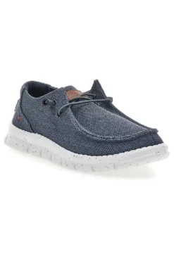Mocassini blu in tessuto con lacci Max dillan MELIS CVS