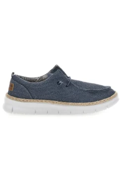 Mocassini blu in tessuto con lacci Max dillan WALLY BIG CVS