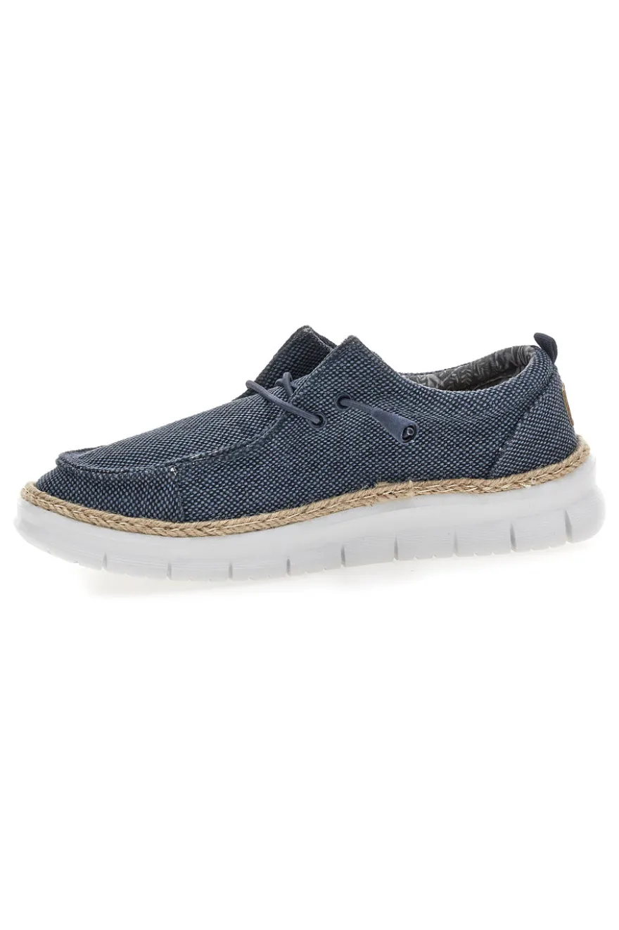 Mocassini blu in tessuto con lacci Max dillan WALLY BIG CVS