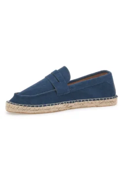 Mocassini blu in tessuto con suola in corda PITTARELLO SUN SG24L313