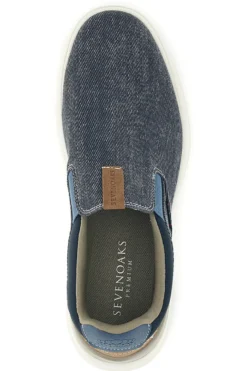 Mocassini blu slip on con suoletta estraibile Sevenoaks YH25129