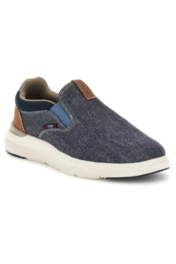 Mocassini blu slip on con suoletta estraibile Sevenoaks YH25129
