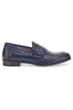 Mocassini blu vera pelle made in italy Pittarello plus 1051