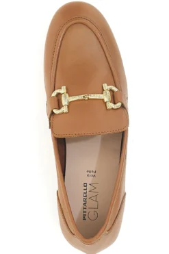 Mocassini Marroni con Morsetto Dorato Made in Italy in Vera Pelle PITTARELLO GLAM A600103