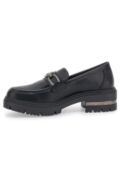 Mocassini Neri Con Catenina Oro Energy 1301
