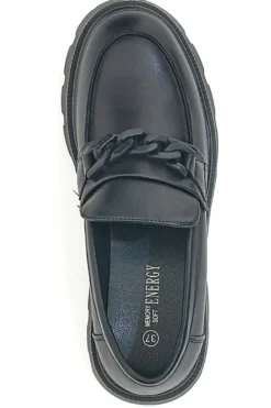 Mocassini neri con platform e morsetto frontale ENERGY 445
