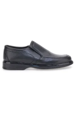 Mocassini neri in pelle con inserti elastici Pittarello 3