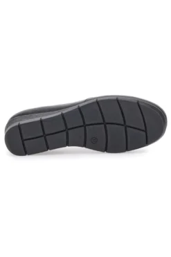 Mocassini neri in pelle con zeppa e memory foam Pittarello 11999