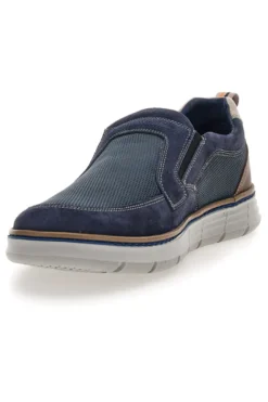Mocassini Slip on blu con inserti in tessuto Pittarello Eco 26111012