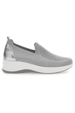 Mocassini Slip on grigie in tessuto tecnico con zeppa Inblu 66IC