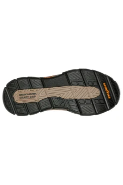 Mocassini slip-on marroni in pelle con suola Goodyear Skechers Respected Elgin