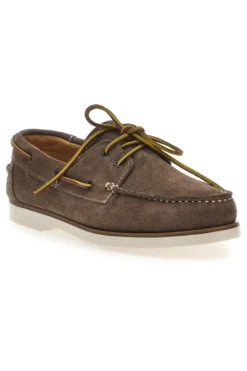 Mocassini Stile Barca Tortora in Pelle Camoscio CLAREMORRIS 10