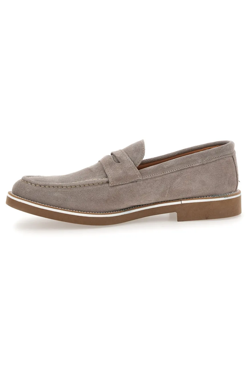 Mocassini taupe in suede Made in Italy Pittarello 115