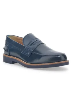 Mocassino Blu Made In Italy In Vera Pelle Pittarello 8027