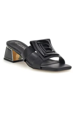 Mules nere con tacco basso e fascia decorativa Laura biagiotti 9730