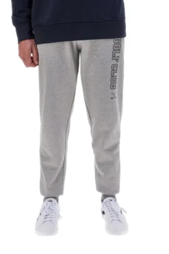 Pantaloni tuta grigi in cotone e poliestere con polsino alla caviglia U.S. Golf Club F105