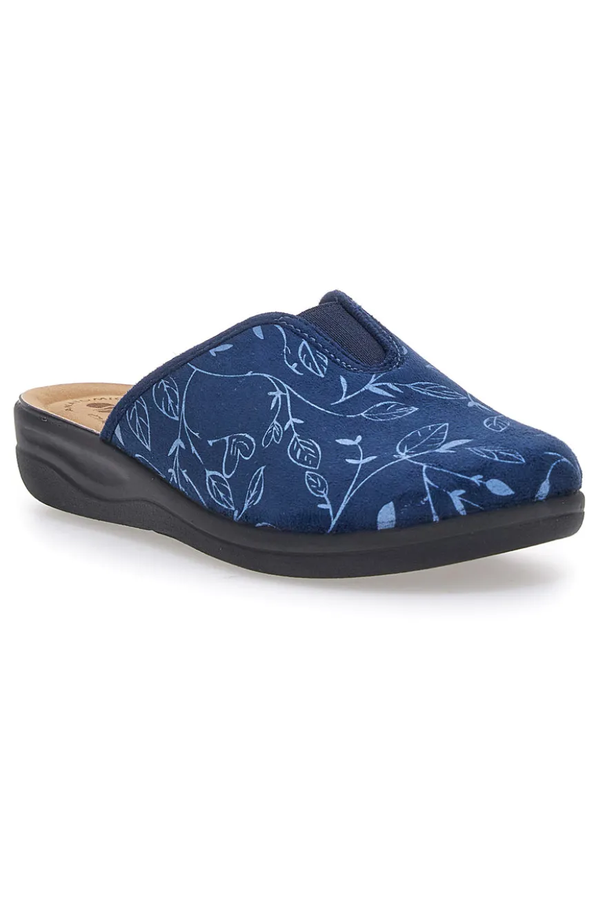 Pantofola blu con fantasia floreale e sottopiede anatomico Inblu 49CF
