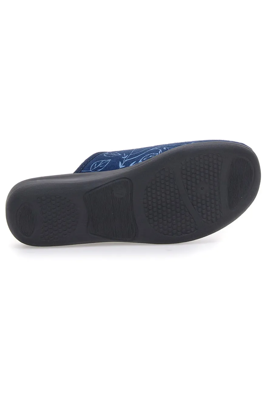 Pantofola blu con fantasia floreale e sottopiede anatomico Inblu 49CF