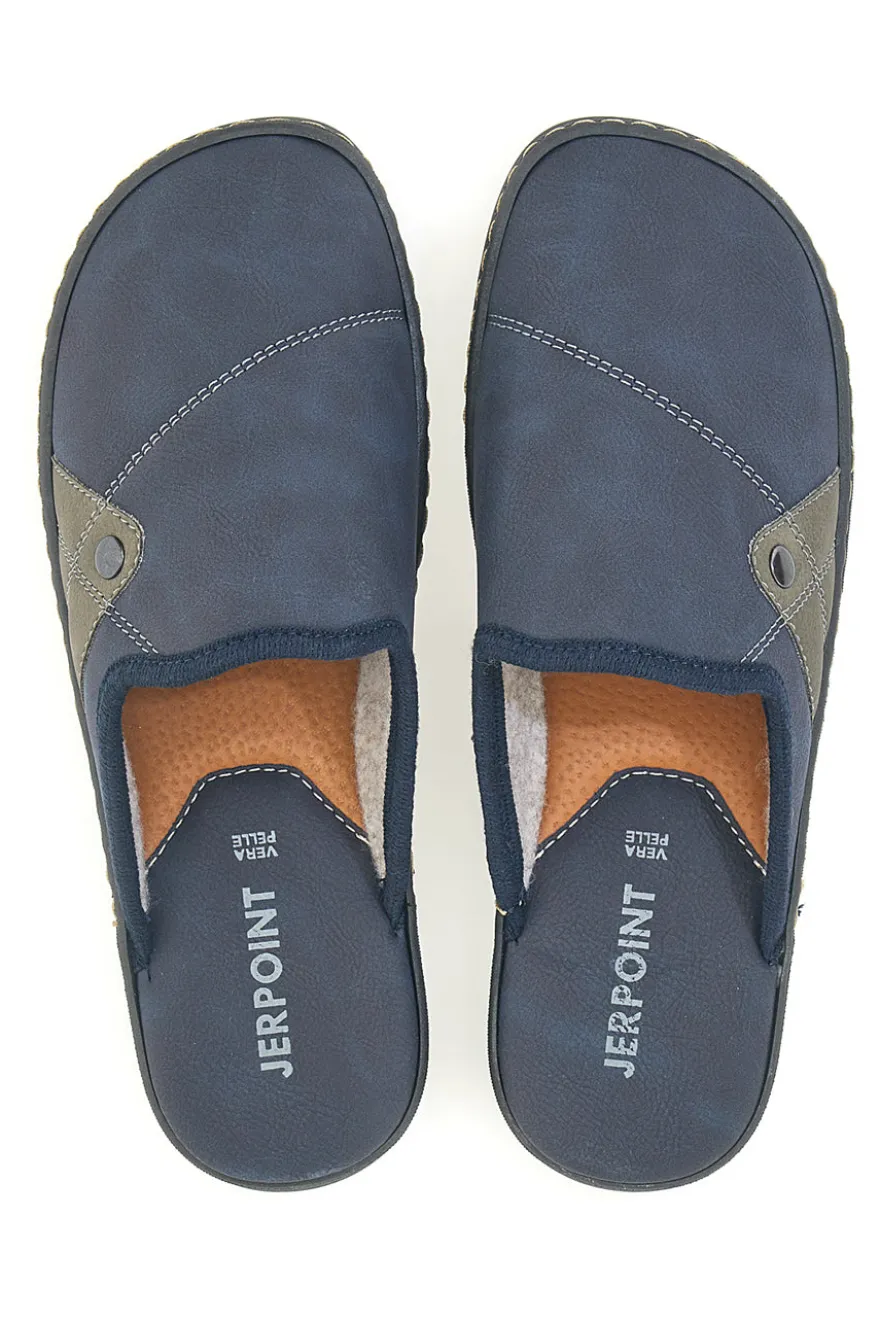 Pantofole blu con dettagli fango e suola comfort Jerpoint NR35AR
