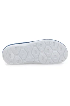 Pantofole Blu in Feltro con Fiorellino in Metallo e Plantare Estraibile Grazie 3001d