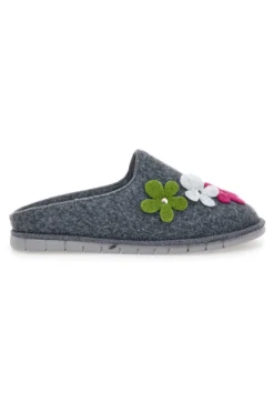 Pantofole Grigie con Fiori DOLCE VITA 045