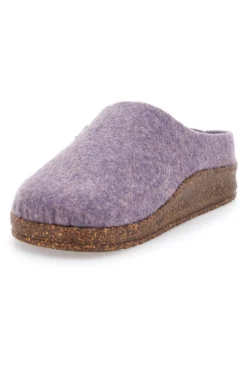 Pantofole Lilla in Feltro con Fiore in Metallo e Plantare Estraibile Pittarello Stella Del Nord Bio6