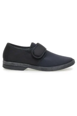 Pantofole nere con chiusura a strappo Antica pantofoleria 58