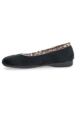 Pantofole nere con dettagli animalier e cuori Superga S41S598