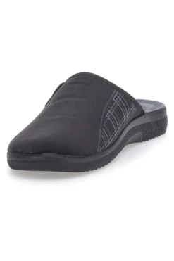 Pantofole nere con inserti a quadri e plantare anatomico Inblu 17 DG
