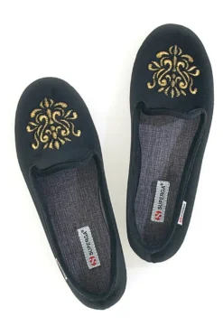 Pantofole Nere con Soletta Estraibile e Suola in Gomma Superga 10272