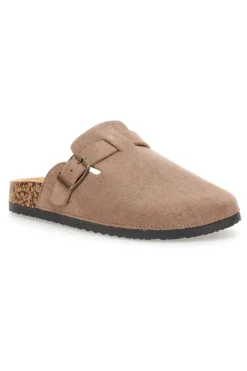Pantofole sabot tortora con fibbia Altemberg 1105
