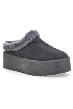 Pantofole Stivaletti con Pelo Grigie Con Platform Pittarello Love 1913