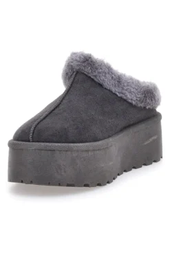 Pantofole Stivaletti con Pelo Grigie Con Platform Pittarello Love 1913