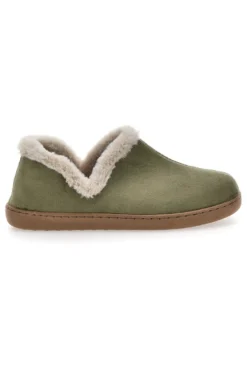 Pantofole verdi con profilo in pelo e interno caldo Gaia Mania GG463