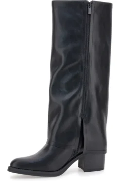Pittarello Capsule BT24186024A schwarze Stiefel mit mittelhohem Absatz und quadratischer Zehenpartie