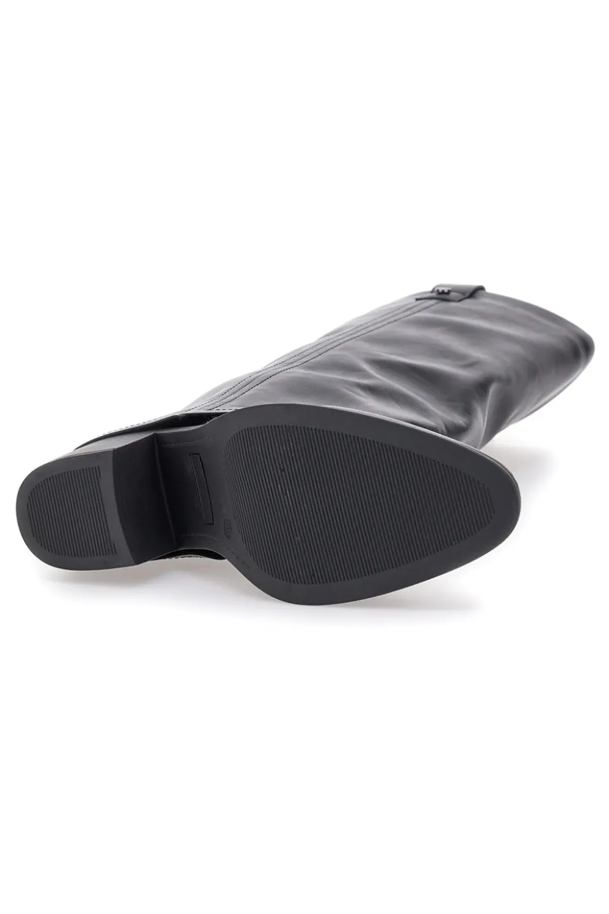 Pittarello Capsule BT24186024A schwarze Stiefel mit mittelhohem Absatz und quadratischer Zehenpartie
