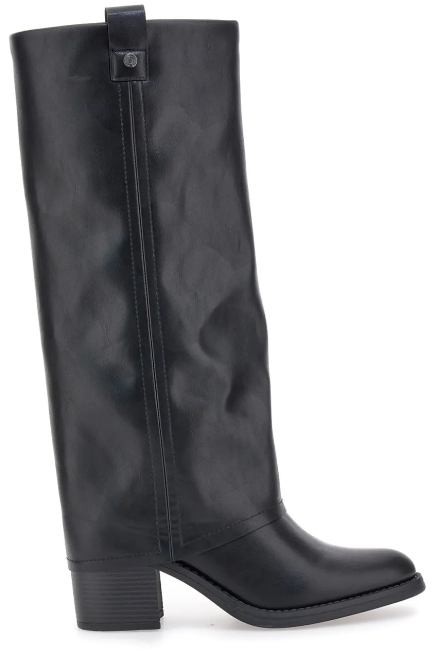 Pittarello Capsule BT24186024A schwarze Stiefel mit mittelhohem Absatz und quadratischer Zehenpartie