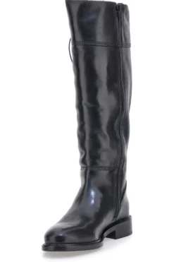 Pittarello Class LFL2543 schwarze Stiefel aus echtem Leder mit goldenem Reißverschluss und Schnalle