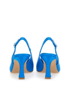 Pittarello Couture 148 Slingback-Pumps aus türkisfarbenem Satin